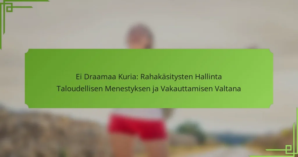 Ei Draamaa Kuria: Rahakäsitysten Hallinta Taloudellisen Menestyksen ja Vakauttamisen Valtana