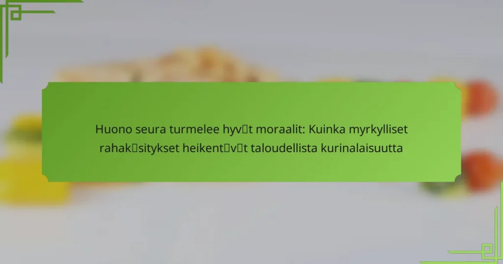 Huono seura turmelee hyvät moraalit: Kuinka myrkylliset rahakäsitykset heikentävät taloudellista kurinalaisuutta