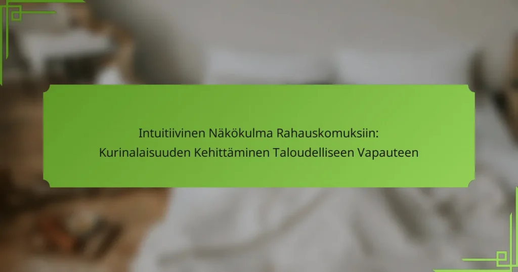 Intuitiivinen Näkökulma Rahauskomuksiin: Kurinalaisuuden Kehittäminen Taloudelliseen Vapauteen