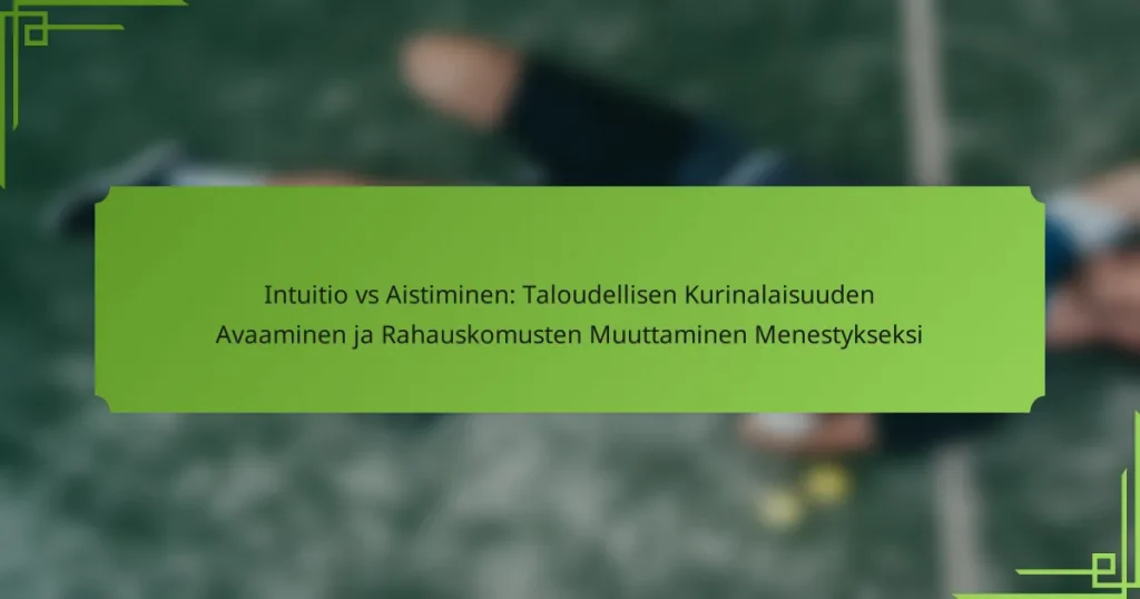 Intuitio vs Aistiminen: Taloudellisen Kurinalaisuuden Avaaminen ja Rahauskomusten Muuttaminen Menestykseksi