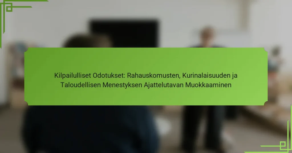 Kilpailulliset Odotukset: Rahauskomusten, Kurinalaisuuden ja Taloudellisen Menestyksen Ajattelutavan Muokkaaminen