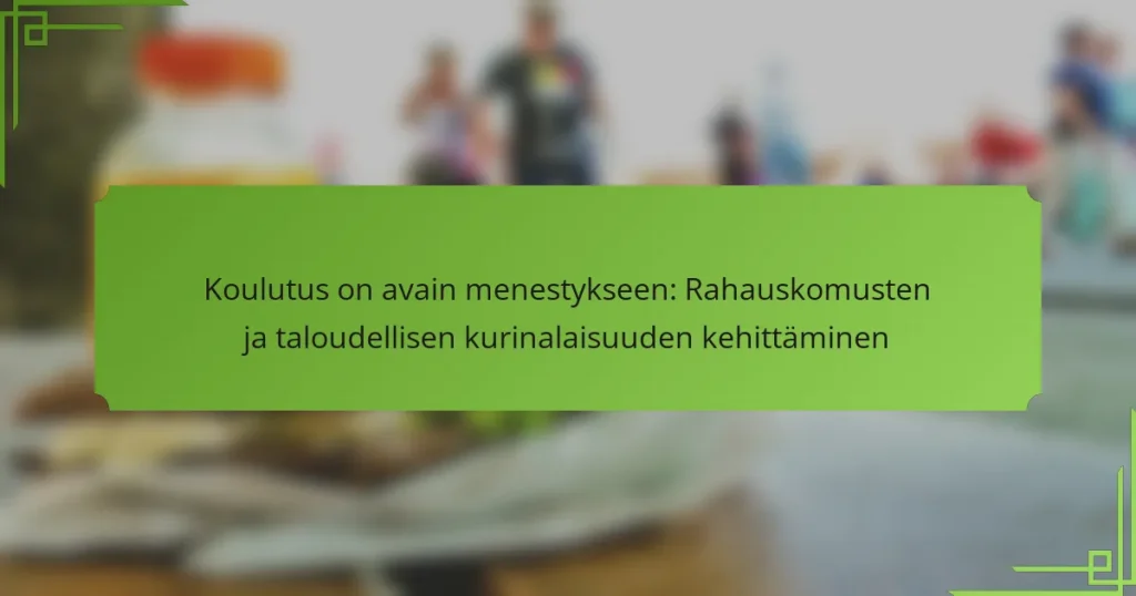 Koulutus on avain menestykseen: Rahauskomusten ja taloudellisen kurinalaisuuden kehittäminen