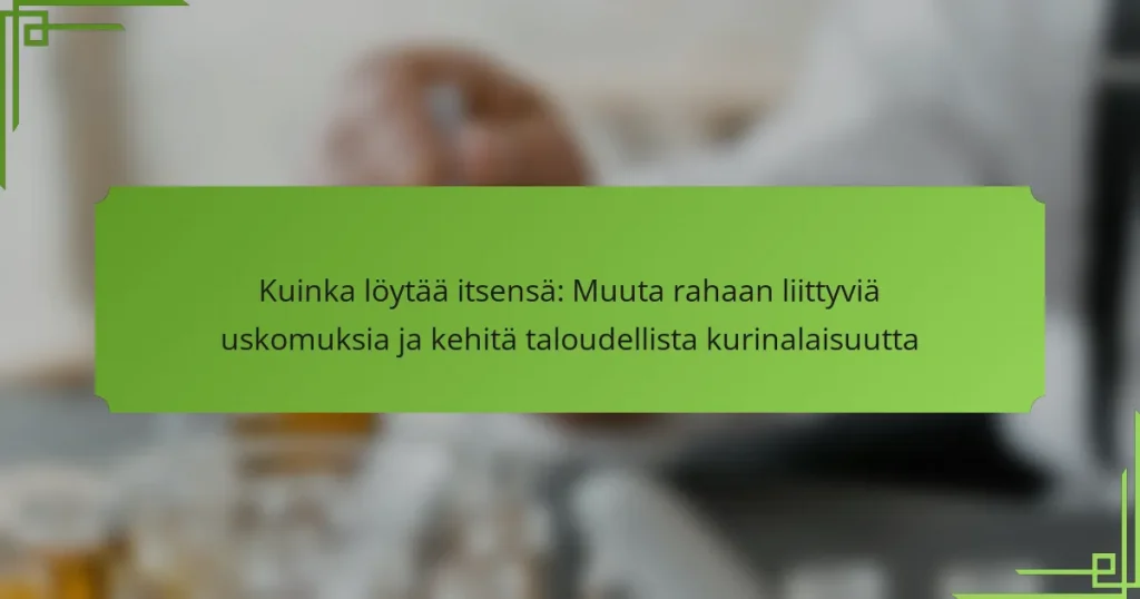 Kuinka löytää itsensä: Muuta rahaan liittyviä uskomuksia ja kehitä taloudellista kurinalaisuutta