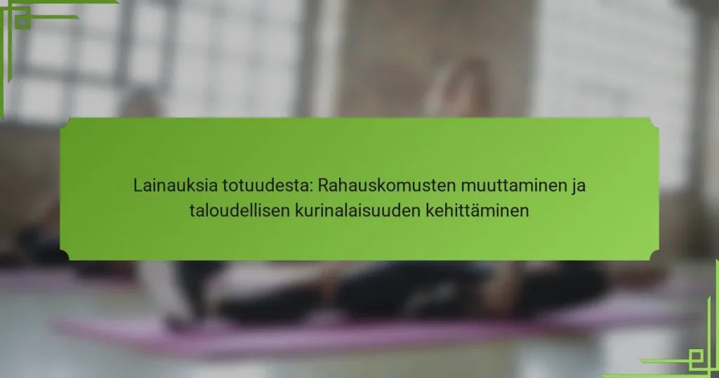 Lainauksia totuudesta: Rahauskomusten muuttaminen ja taloudellisen kurinalaisuuden kehittäminen