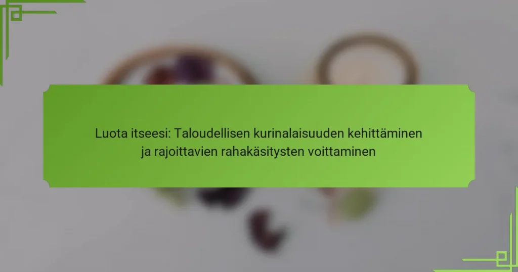 Luota itseesi: Taloudellisen kurinalaisuuden kehittäminen ja rajoittavien rahakäsitysten voittaminen