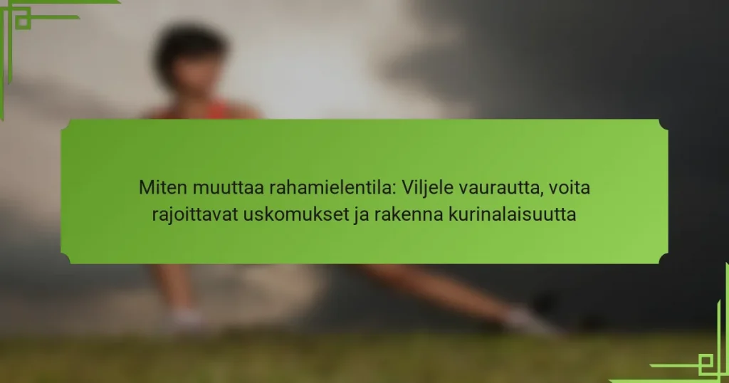 Miten muuttaa rahamielentila: Viljele vaurautta, voita rajoittavat uskomukset ja rakenna kurinalaisuutta