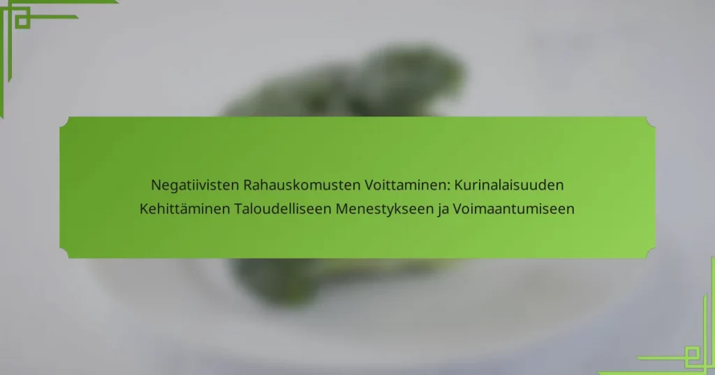 Negatiivisten Rahauskomusten Voittaminen: Kurinalaisuuden Kehittäminen Taloudelliseen Menestykseen ja Voimaantumiseen