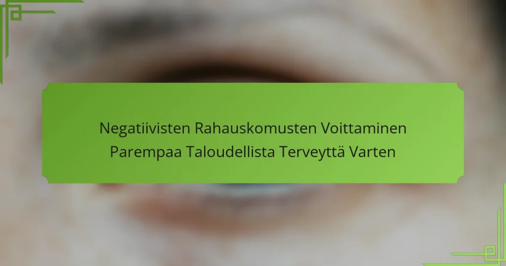 Negatiivisten Rahauskomusten Voittaminen Parempaa Taloudellista Terveyttä Varten