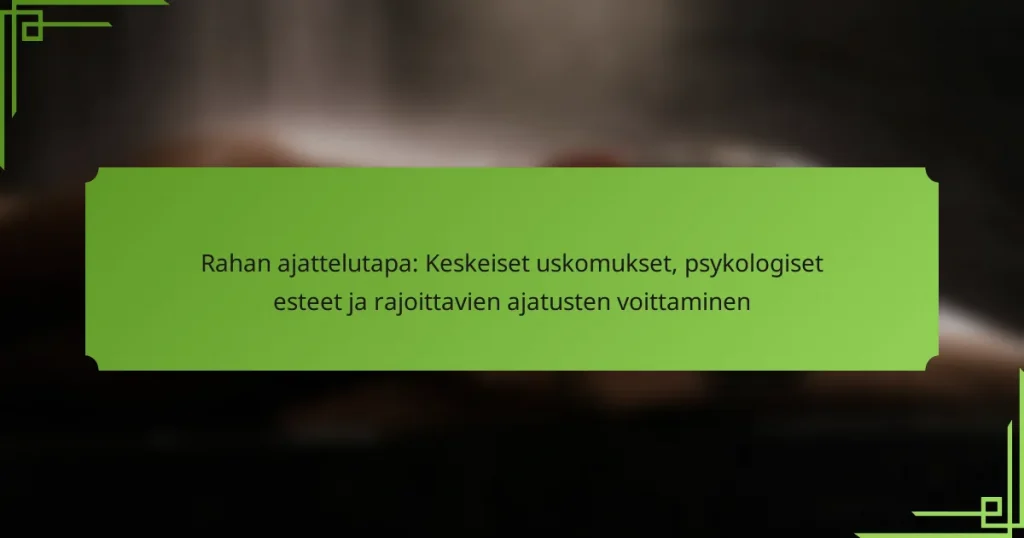 Rahan ajattelutapa: Keskeiset uskomukset, psykologiset esteet ja rajoittavien ajatusten voittaminen