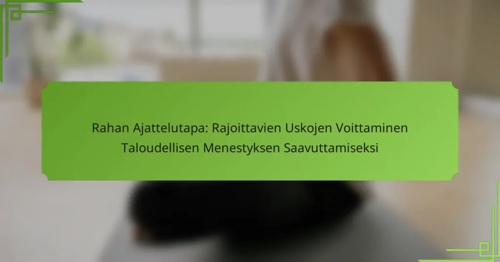 Rahan Ajattelutapa: Rajoittavien Uskojen Voittaminen Taloudellisen Menestyksen Saavuttamiseksi