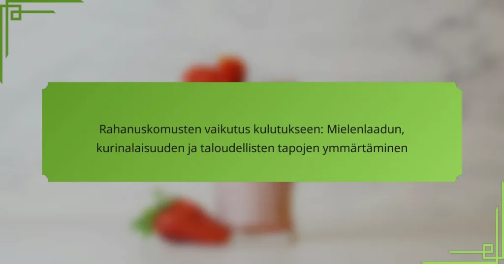 Rahanuskomusten vaikutus kulutukseen: Mielenlaadun, kurinalaisuuden ja taloudellisten tapojen ymmärtäminen