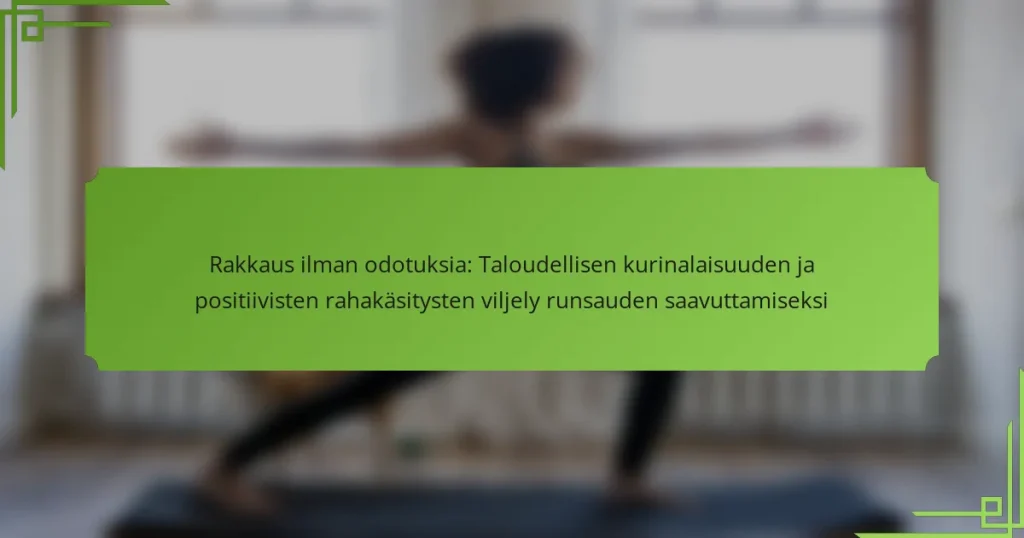 Rakkaus ilman odotuksia: Taloudellisen kurinalaisuuden ja positiivisten rahakäsitysten viljely runsauden saavuttamiseksi