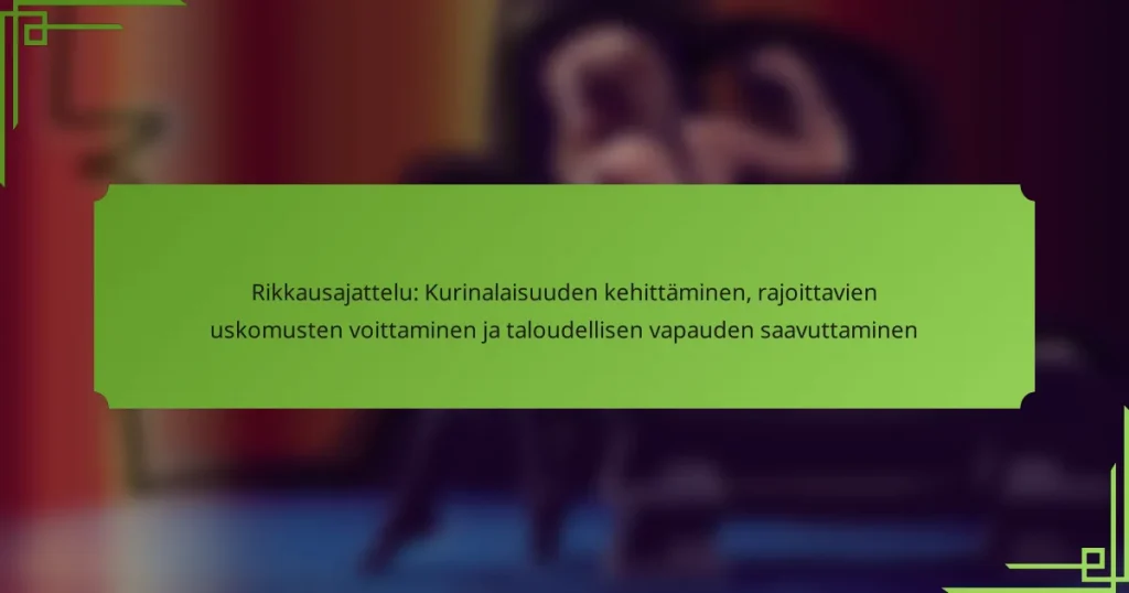 Rikkausajattelu: Kurinalaisuuden kehittäminen, rajoittavien uskomusten voittaminen ja taloudellisen vapauden saavuttaminen