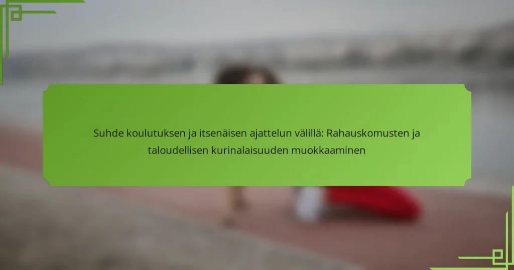 Suhde koulutuksen ja itsenäisen ajattelun välillä: Rahauskomusten ja taloudellisen kurinalaisuuden muokkaaminen