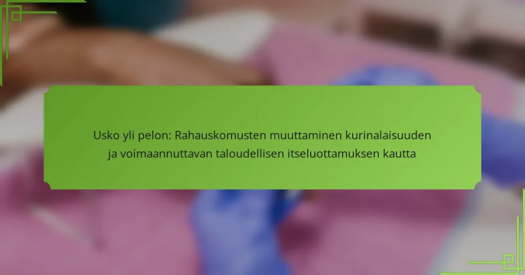 Usko yli pelon: Rahauskomusten muuttaminen kurinalaisuuden ja voimaannuttavan taloudellisen itseluottamuksen kautta