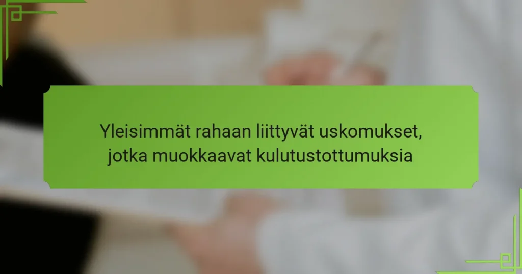 Yleisimmät rahaan liittyvät uskomukset, jotka muokkaavat kulutustottumuksia