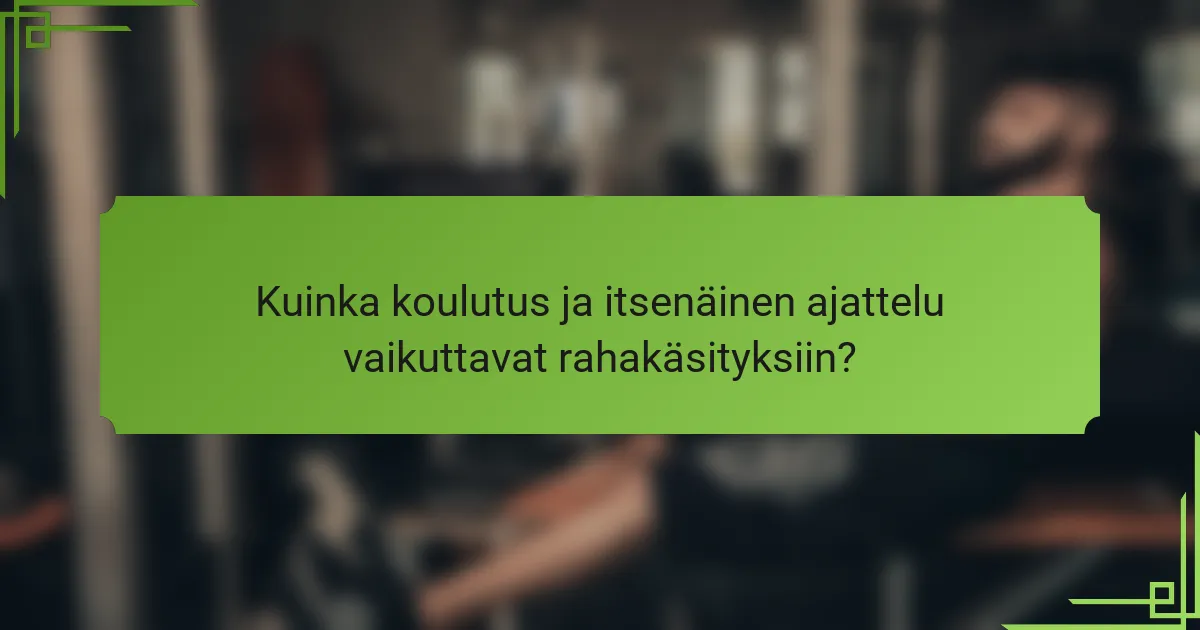 Kuinka koulutus ja itsenäinen ajattelu vaikuttavat rahakäsityksiin?