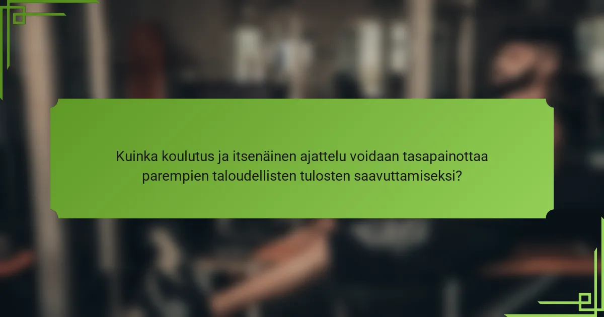 Kuinka koulutus ja itsenäinen ajattelu voidaan tasapainottaa parempien taloudellisten tulosten saavuttamiseksi?