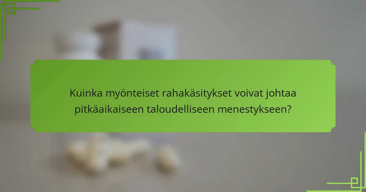 Kuinka myönteiset rahakäsitykset voivat johtaa pitkäaikaiseen taloudelliseen menestykseen?
