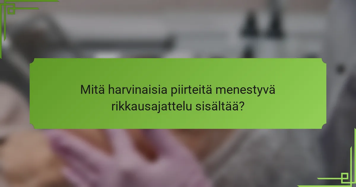 Mitä harvinaisia piirteitä menestyvä rikkausajattelu sisältää?