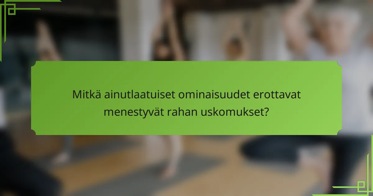 Mitkä ainutlaatuiset ominaisuudet erottavat menestyvät rahan uskomukset?
