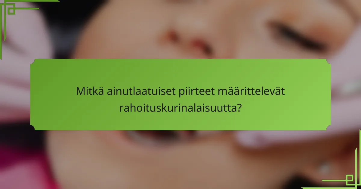 Mitkä ainutlaatuiset piirteet määrittelevät rahoituskurinalaisuutta?