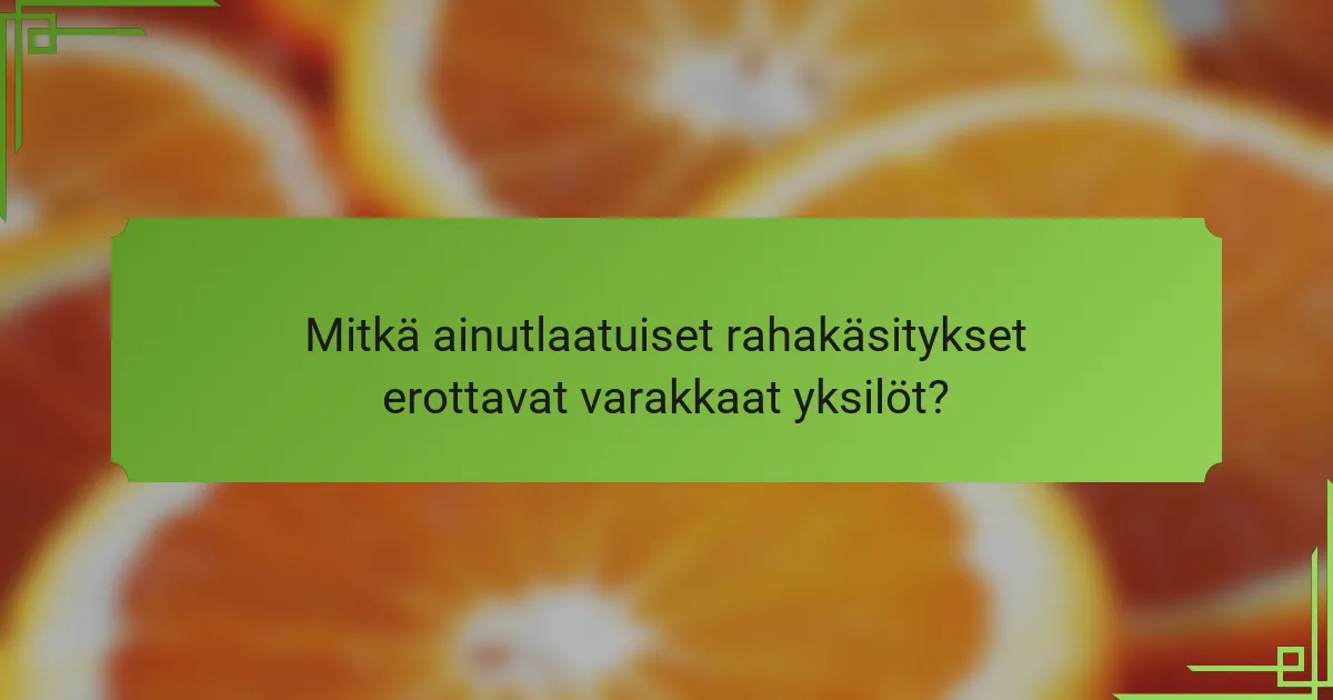 Mitkä ainutlaatuiset rahakäsitykset erottavat varakkaat yksilöt?