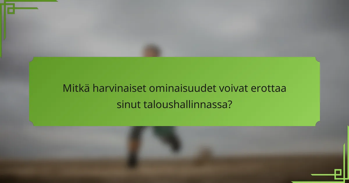 Mitkä harvinaiset ominaisuudet voivat erottaa sinut taloushallinnassa?