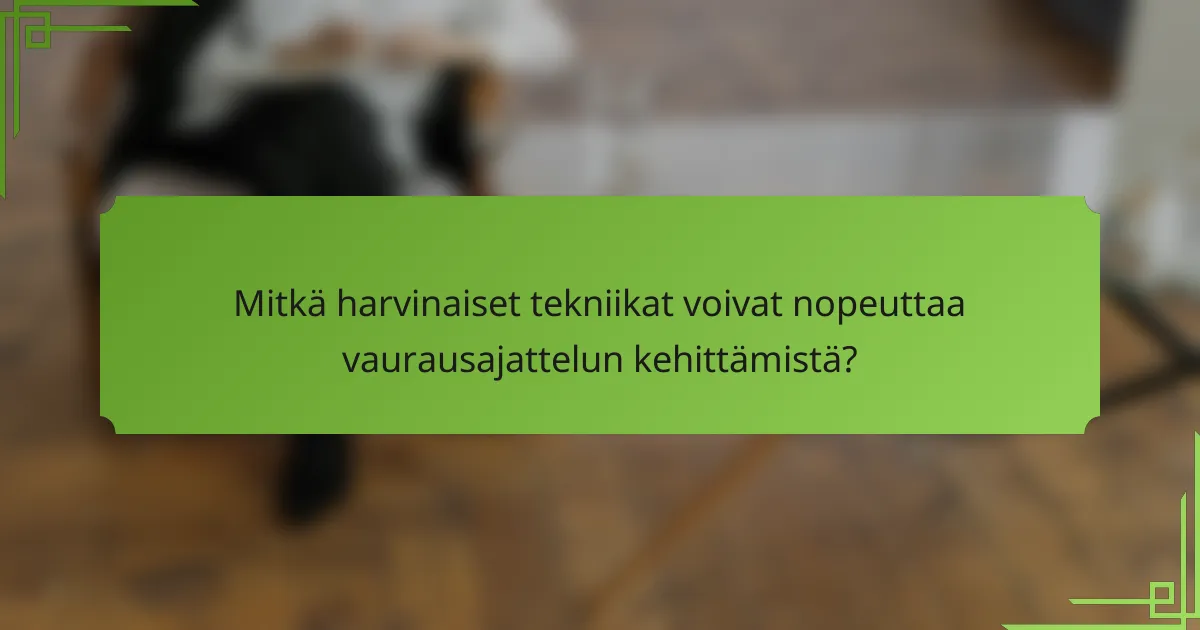 Mitkä harvinaiset tekniikat voivat nopeuttaa vaurausajattelun kehittämistä?