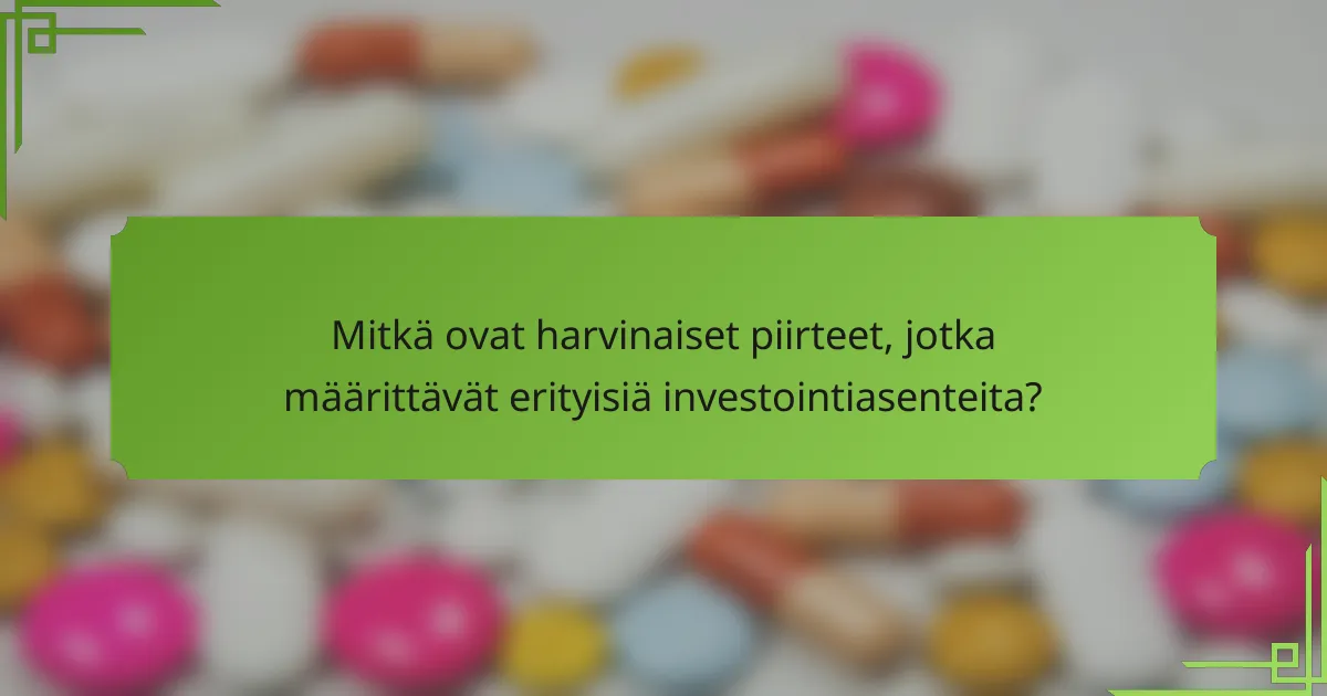 Mitkä ovat harvinaiset piirteet, jotka määrittävät erityisiä investointiasenteita?