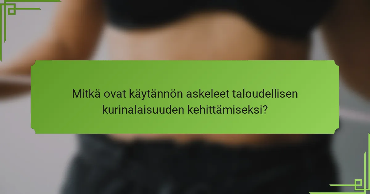 Mitkä ovat käytännön askeleet taloudellisen kurinalaisuuden kehittämiseksi?