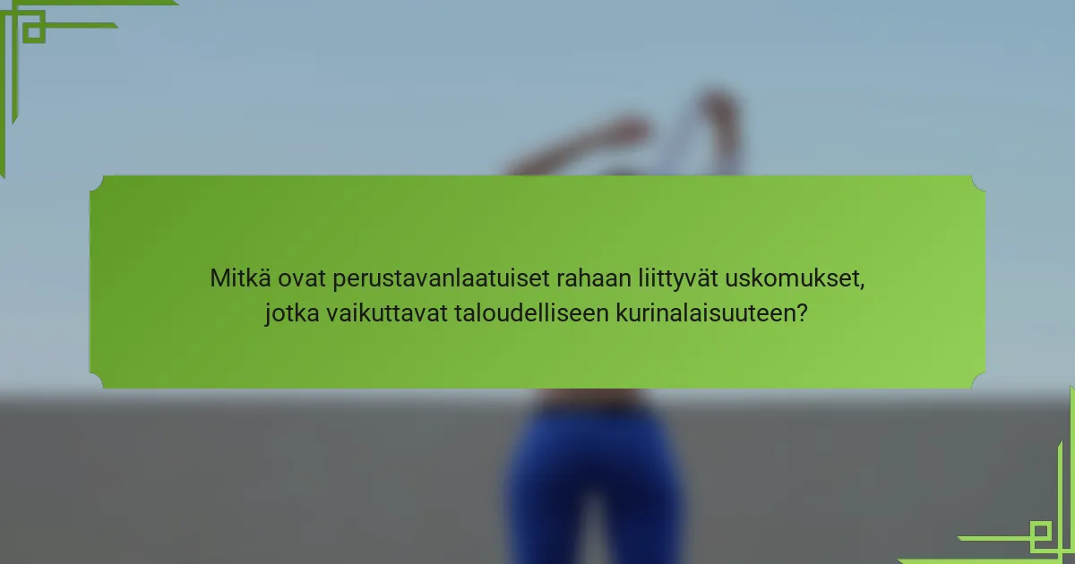 Mitkä ovat perustavanlaatuiset rahaan liittyvät uskomukset, jotka vaikuttavat taloudelliseen kurinalaisuuteen?