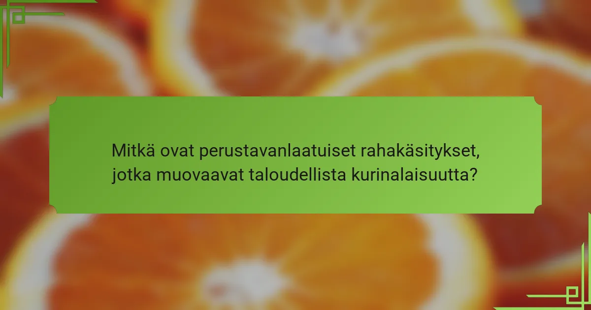 Mitkä ovat perustavanlaatuiset rahakäsitykset, jotka muovaavat taloudellista kurinalaisuutta?