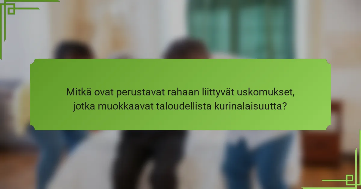 Mitkä ovat perustavat rahaan liittyvät uskomukset, jotka muokkaavat taloudellista kurinalaisuutta?