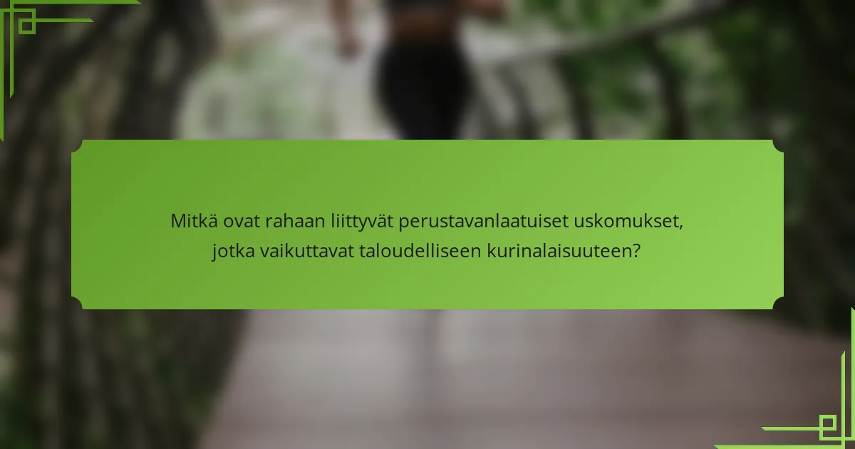 Mitkä ovat rahaan liittyvät perustavanlaatuiset uskomukset, jotka vaikuttavat taloudelliseen kurinalaisuuteen?