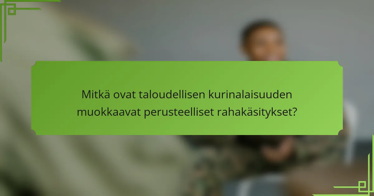 Mitkä ovat taloudellisen kurinalaisuuden muokkaavat perusteelliset rahakäsitykset?