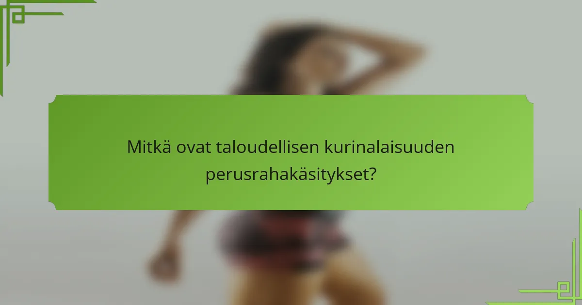 Mitkä ovat taloudellisen kurinalaisuuden perusrahakäsitykset?