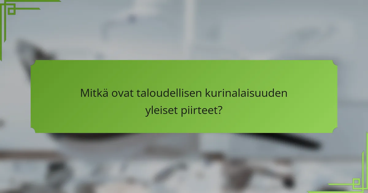 Mitkä ovat taloudellisen kurinalaisuuden yleiset piirteet?