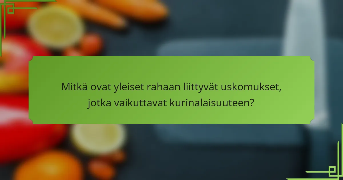 Mitkä ovat yleiset rahaan liittyvät uskomukset, jotka vaikuttavat kurinalaisuuteen?