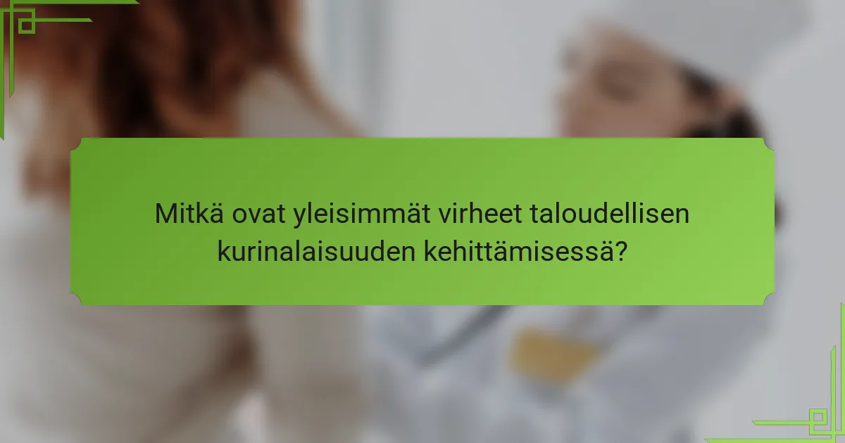 Mitkä ovat yleisimmät virheet taloudellisen kurinalaisuuden kehittämisessä?